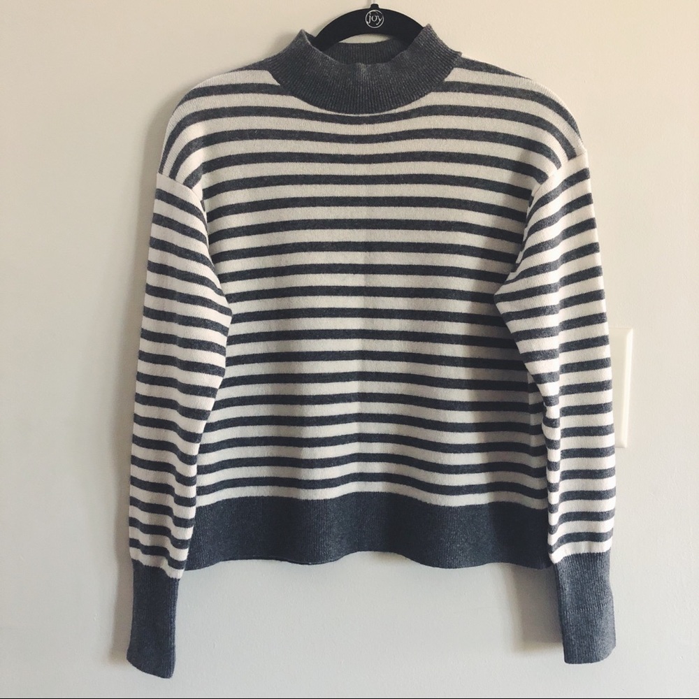 NWOT Everlane striped cashmere mockneck sweater